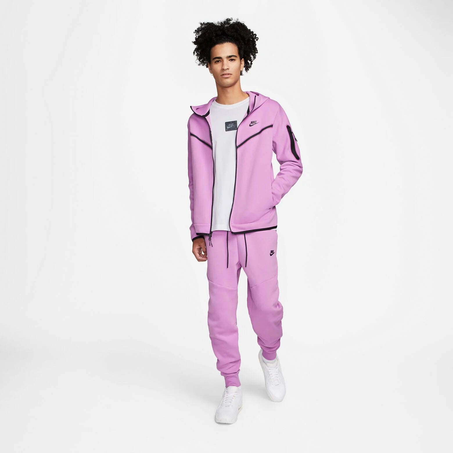 Nike Sportswear Tech Fleece Hoodie & Joggers Set Violet Shock/Black