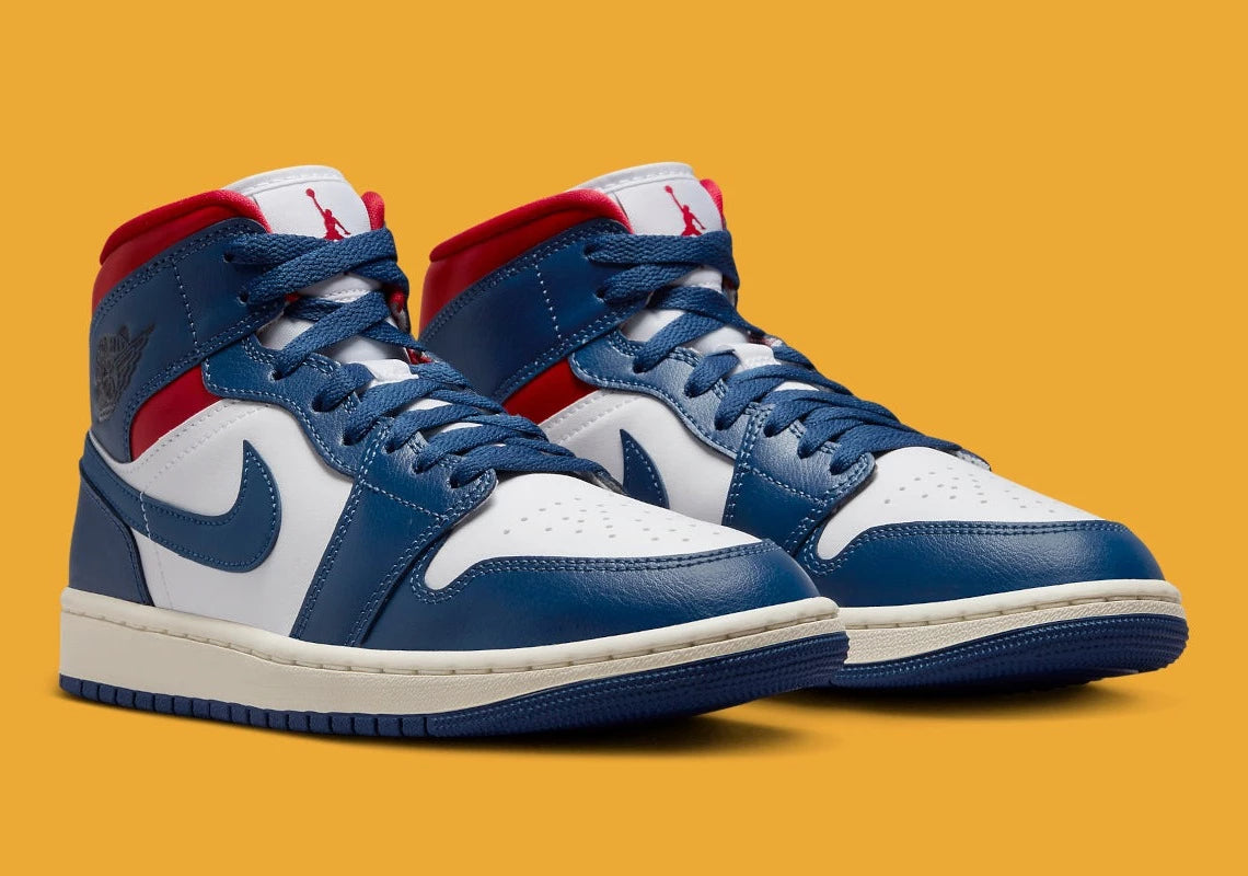 Jordan 1 Mid French Blue Gym Red