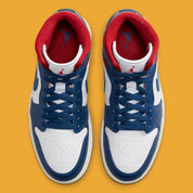 Jordan 1 Mid French Blue Gym Red