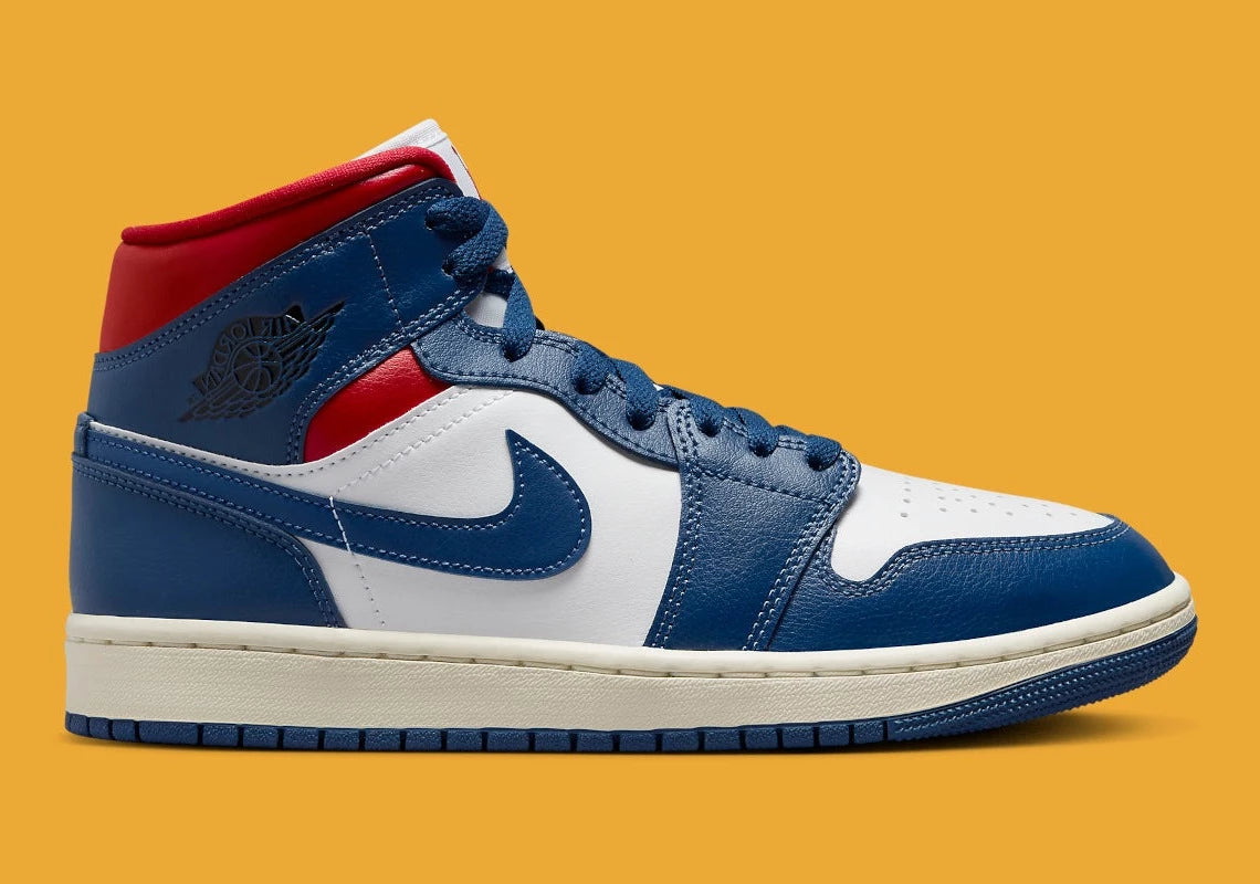 Jordan 1 Mid French Blue Gym Red