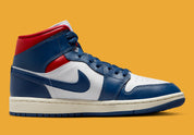 Jordan 1 Mid French Blue Gym Red