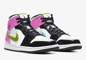 Jordan 1 Mid White Black Cyber Pink