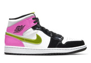 Jordan 1 Mid White Black Cyber Pink