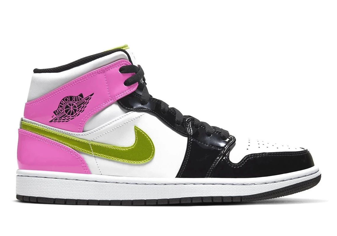 Jordan 1 Mid White Black Cyber Pink