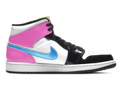 Jordan 1 Mid White Black Cyber Pink