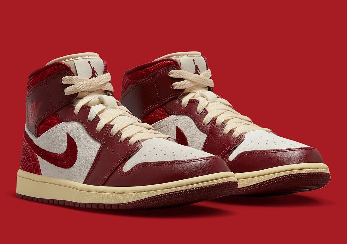 Jordan 1 Mid SE Tiki Leaf Team Red