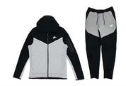 Nike Sportswear Tech Fleece Full Zip Hoodie & Joggers Set Black/Dark Grey Heather/White