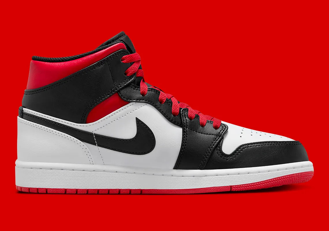 Jordan 1 Mid Gym Red Black Toe