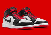 Jordan 1 Mid Gym Red Black Toe