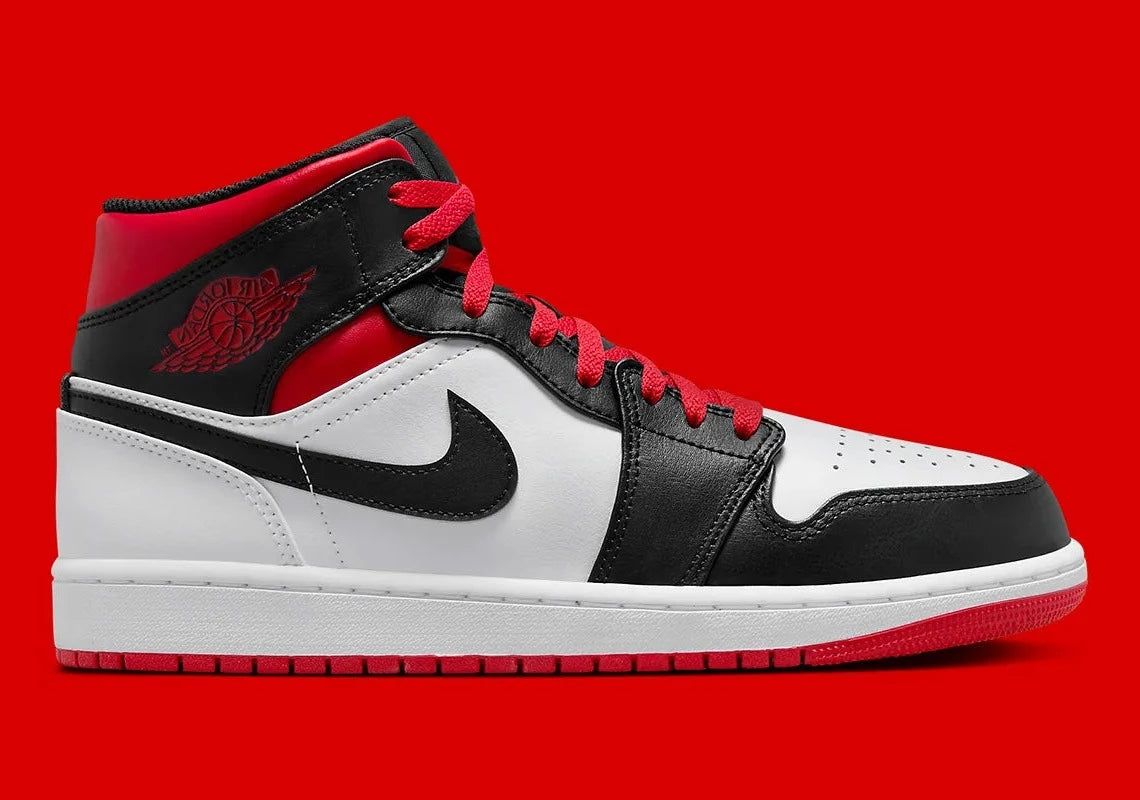 Jordan 1 Mid Gym Red Black Toe