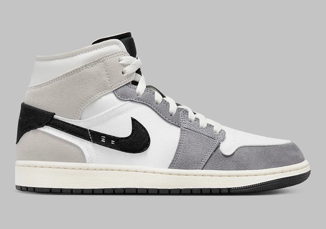 Jordan 1 Mid SE Craft White Cement Grey Black