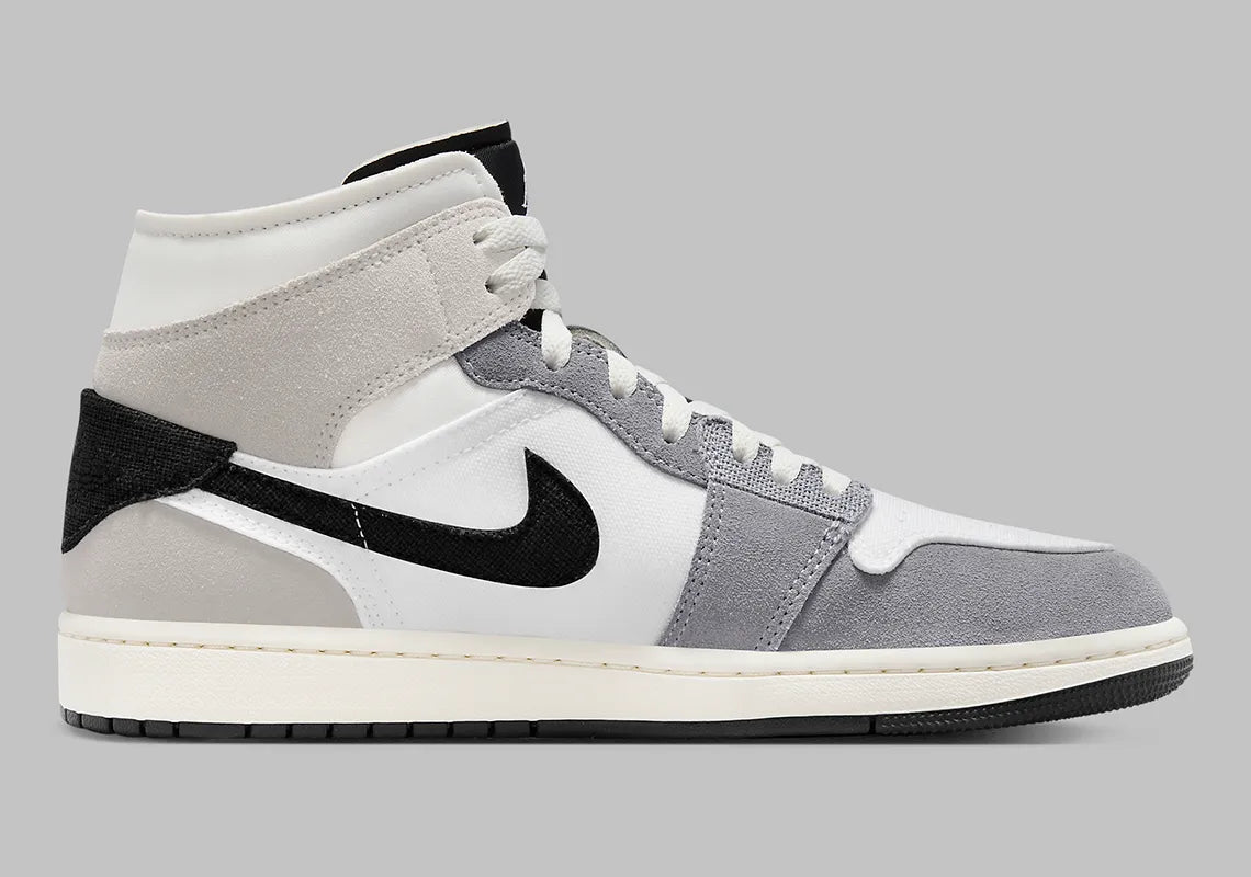 Jordan 1 Mid SE Craft White Cement Grey Black