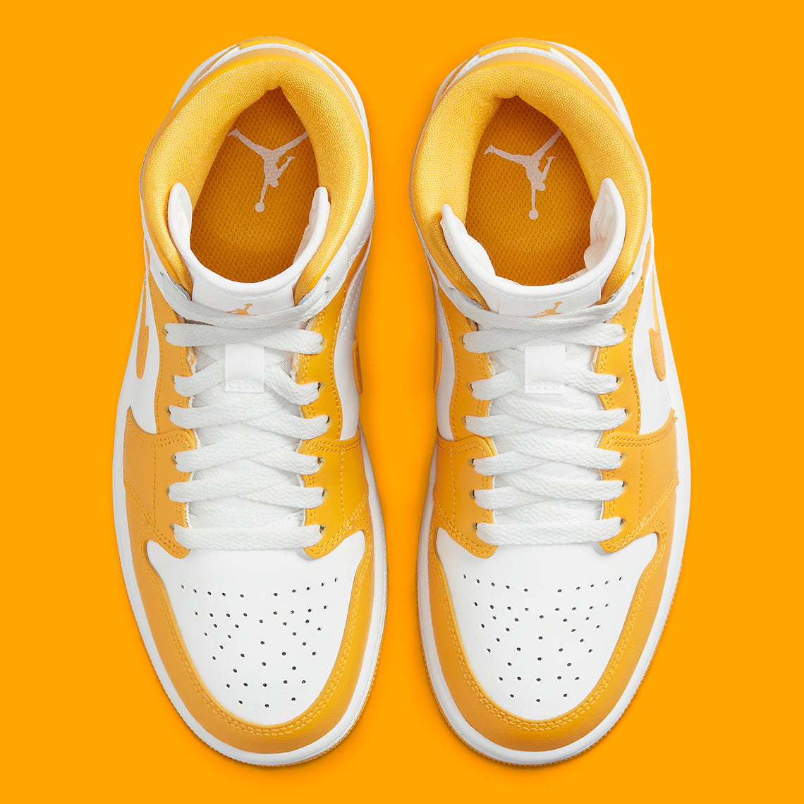 Jordan 1 Mid White University Gold