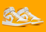 Jordan 1 Mid White University Gold