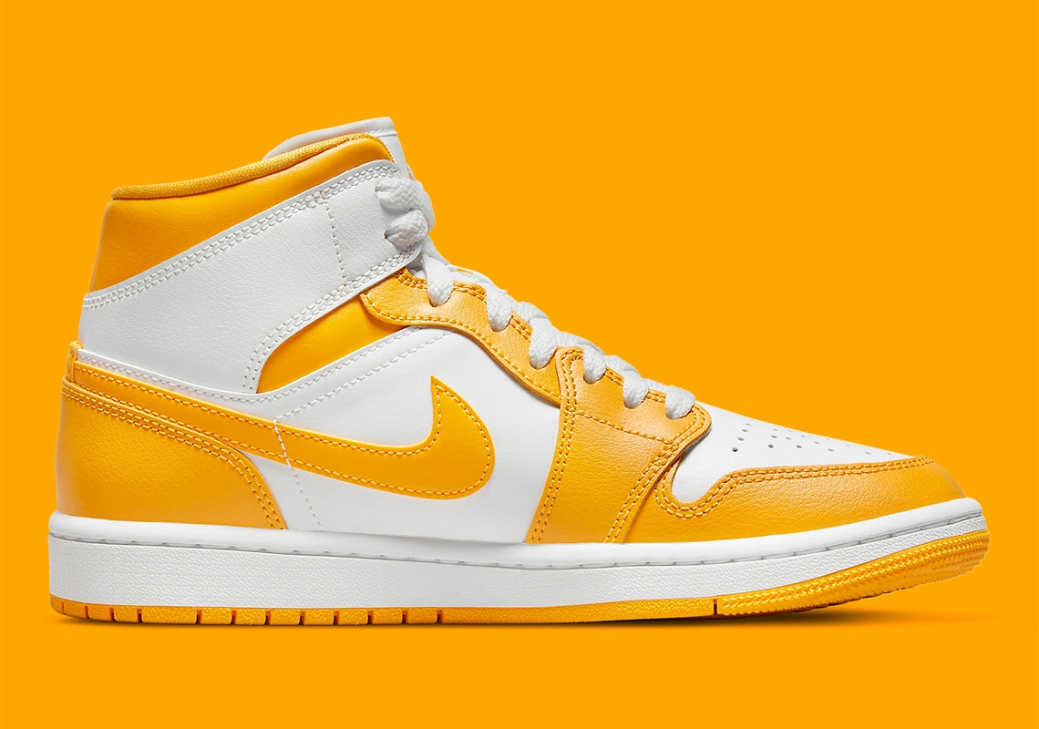 Jordan 1 Mid White University Gold