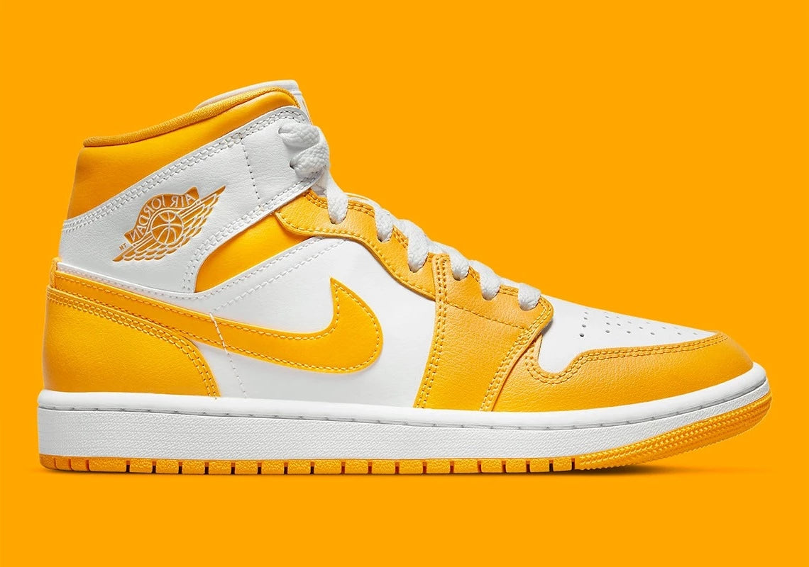 Jordan 1 Mid White University Gold