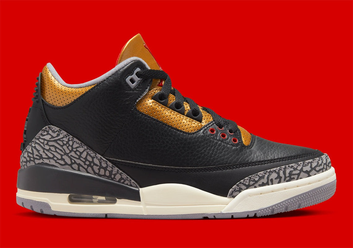 Jordan 3 Retro "Black Cement Gold"