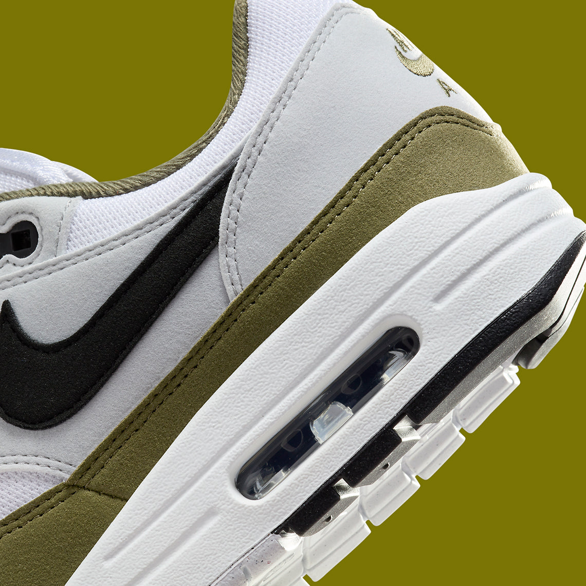 Nike Air Max 1 White Black Medium Olive