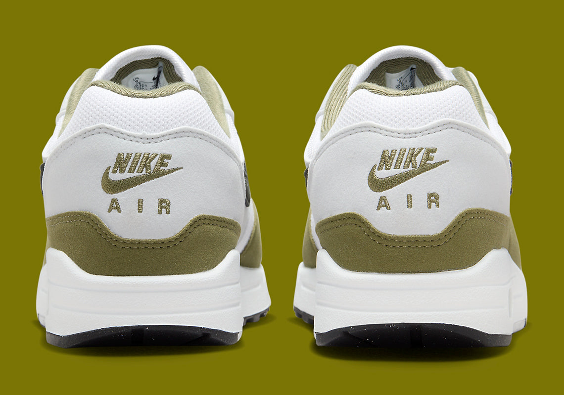 Nike Air Max 1 White Black Medium Olive