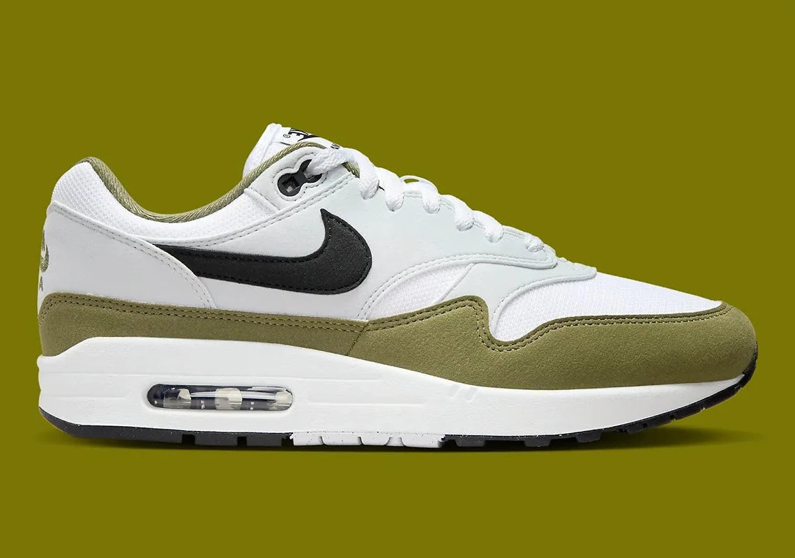 Nike Air Max 1 White Black Medium Olive