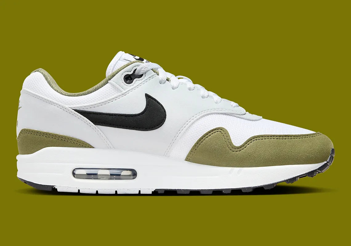 Nike Air Max 1 White Black Medium Olive