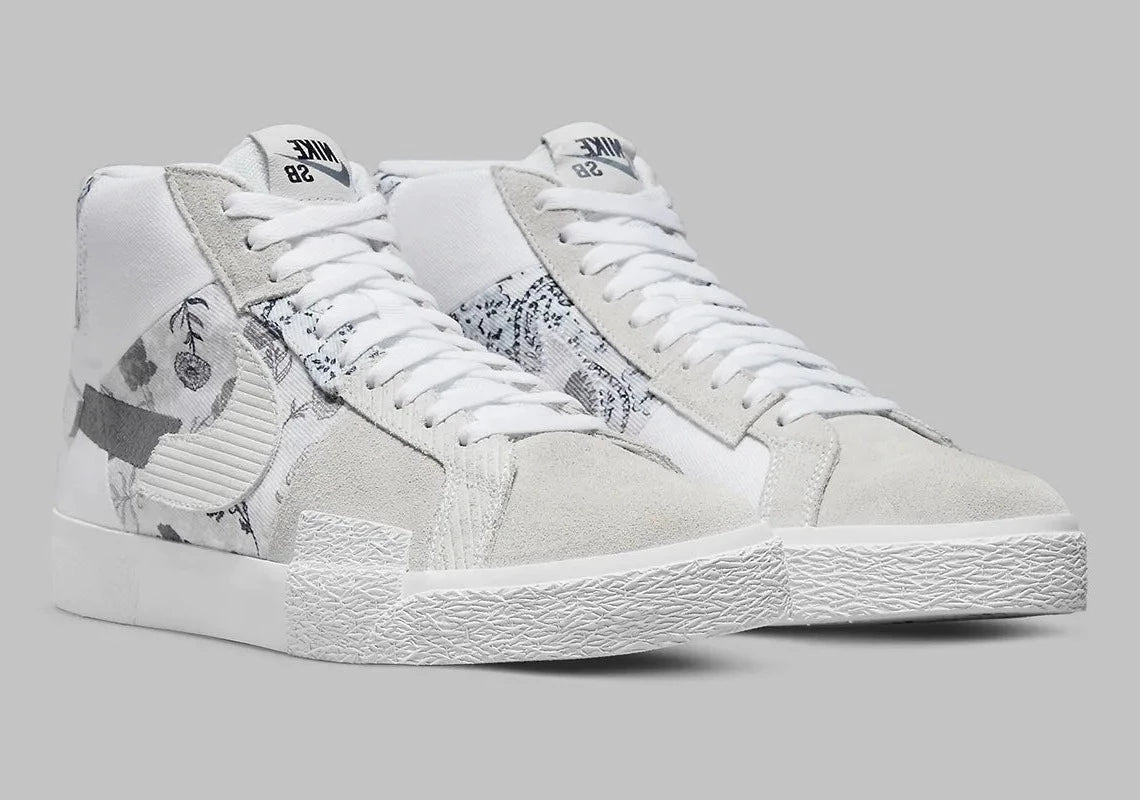 Nike SB Zoom Blazer Mid Premium Floral White Grey