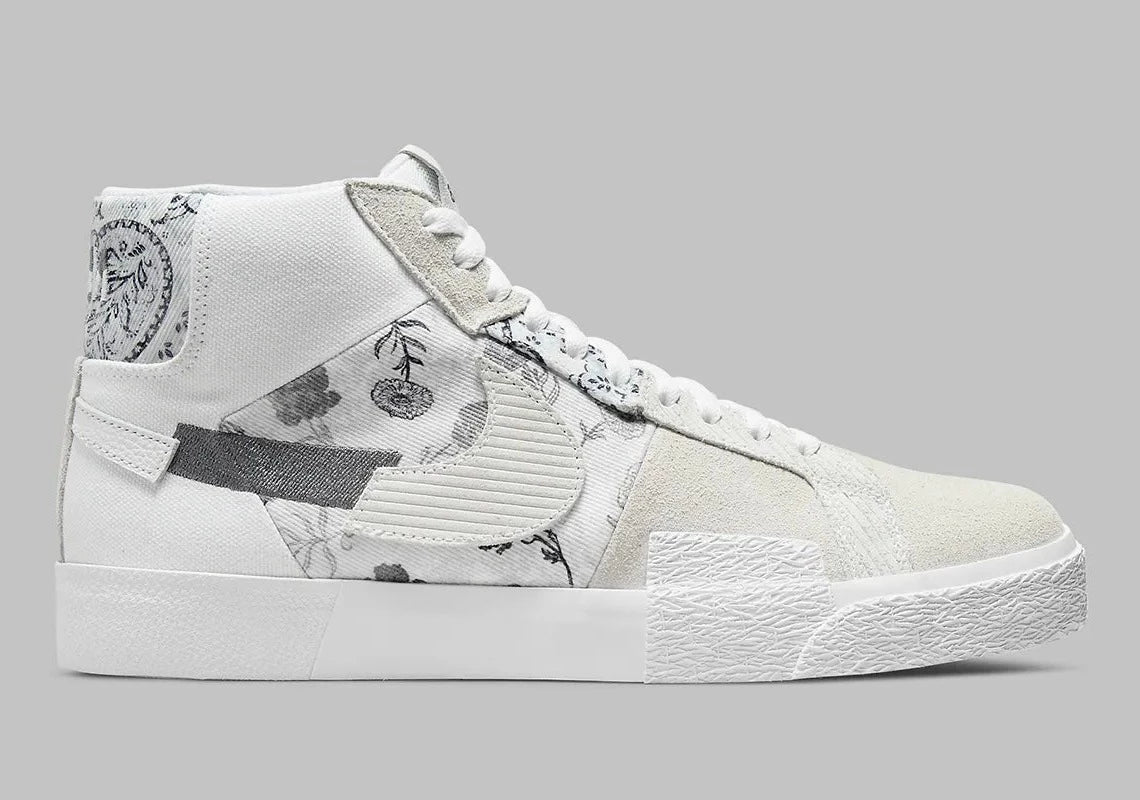 Nike SB Zoom Blazer Mid Premium Floral White Grey