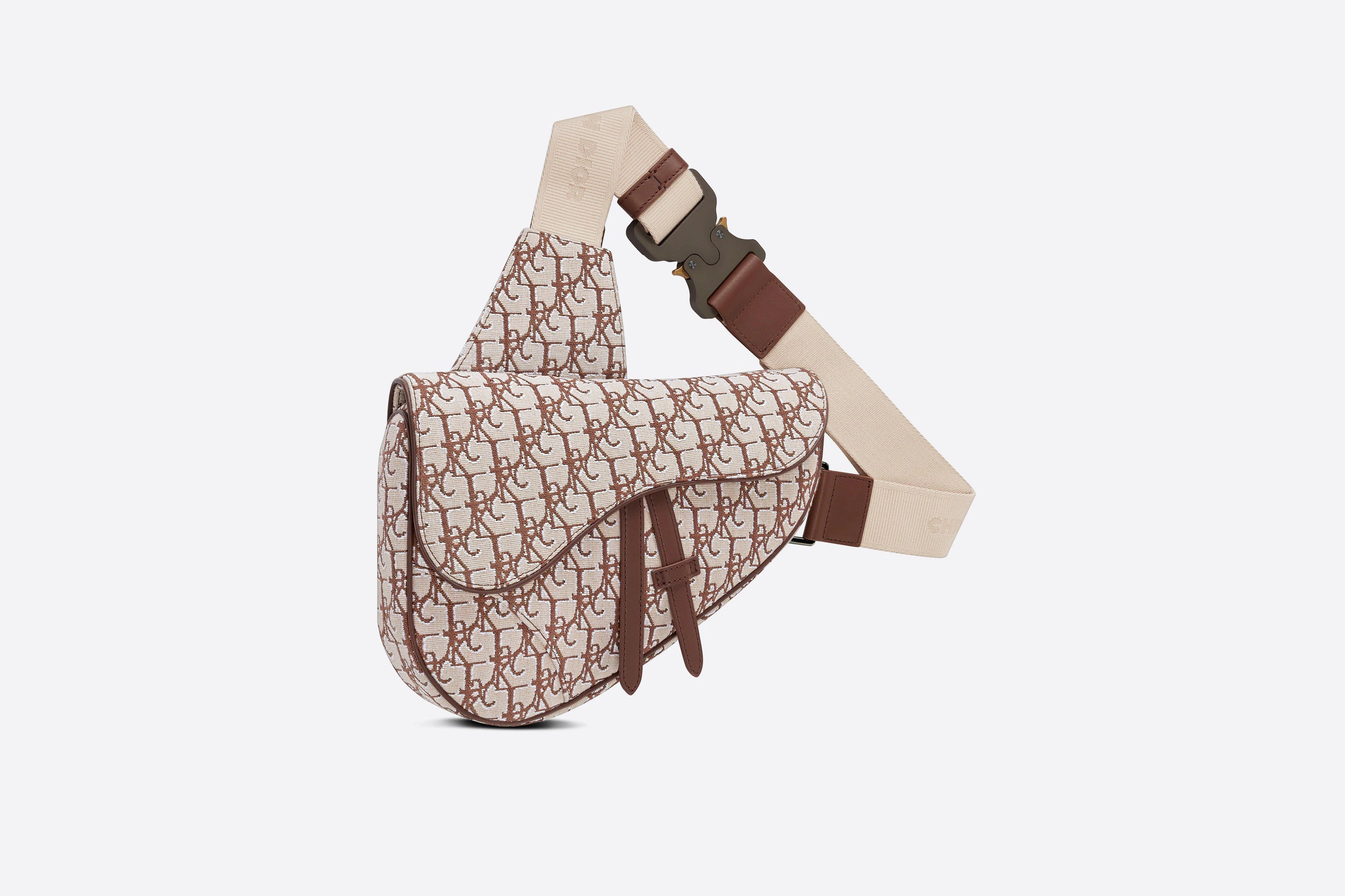 Dior x CACTUS JACK Oblique Jacquard Saddle Bag Coffee Brown