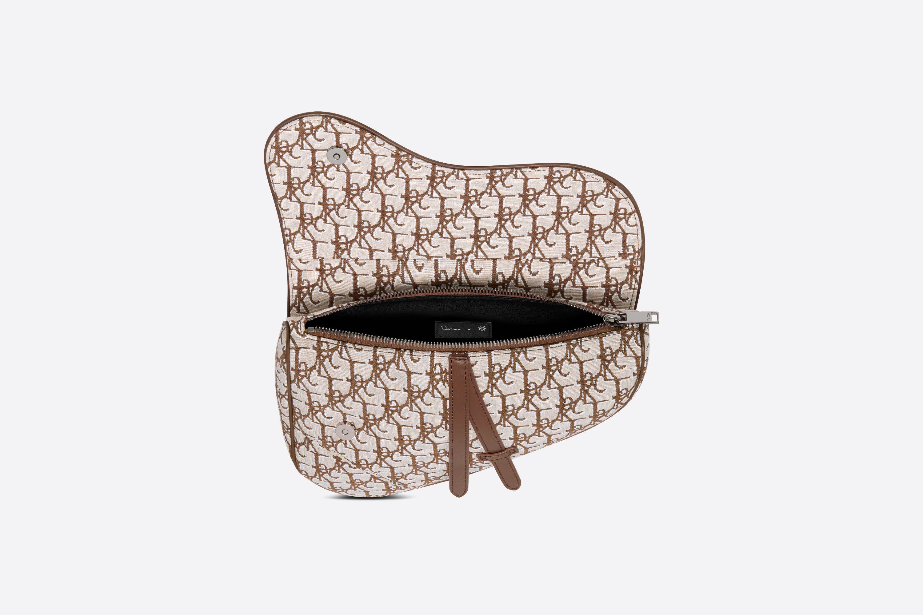 Dior x CACTUS JACK Oblique Jacquard Saddle Bag Coffee Brown