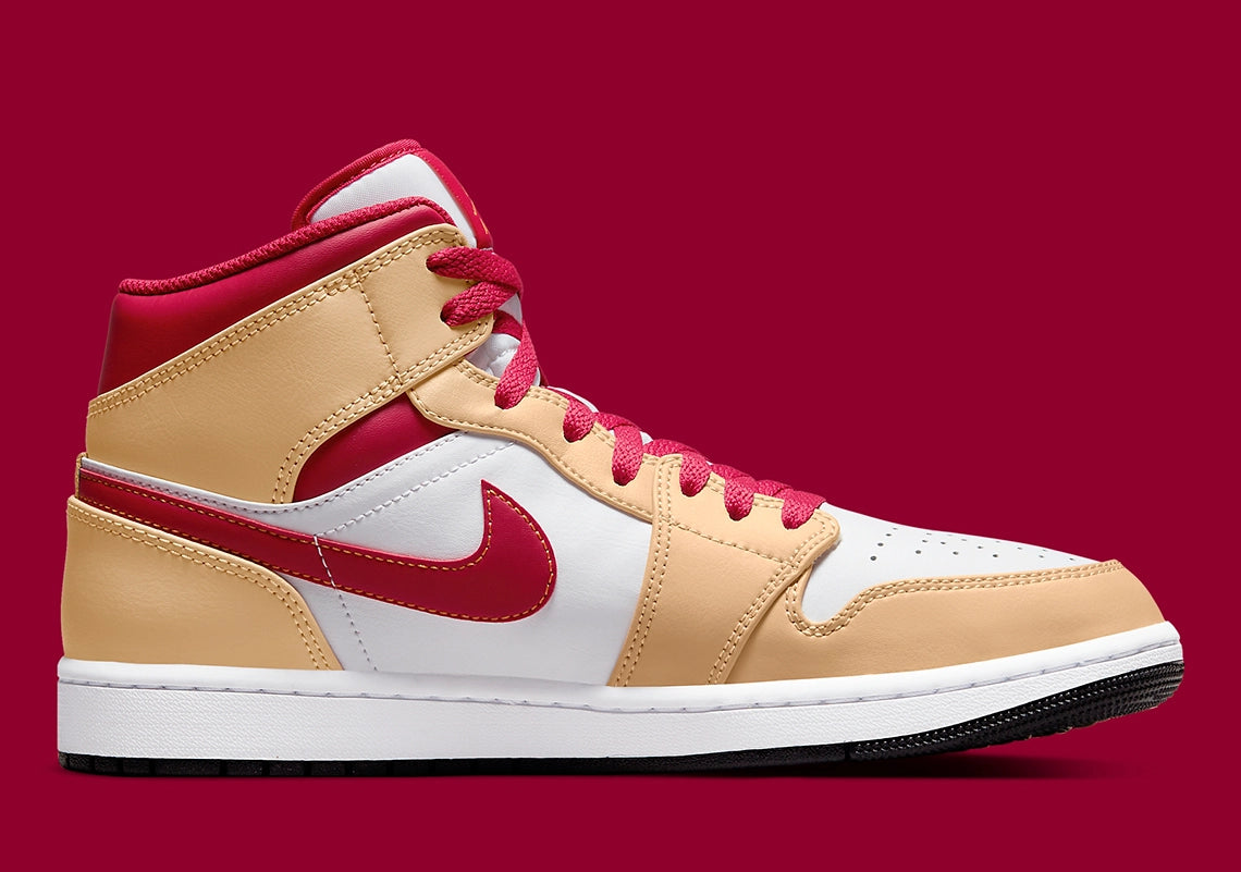 Air Jordan 1 Mid Light Cardinal Curry