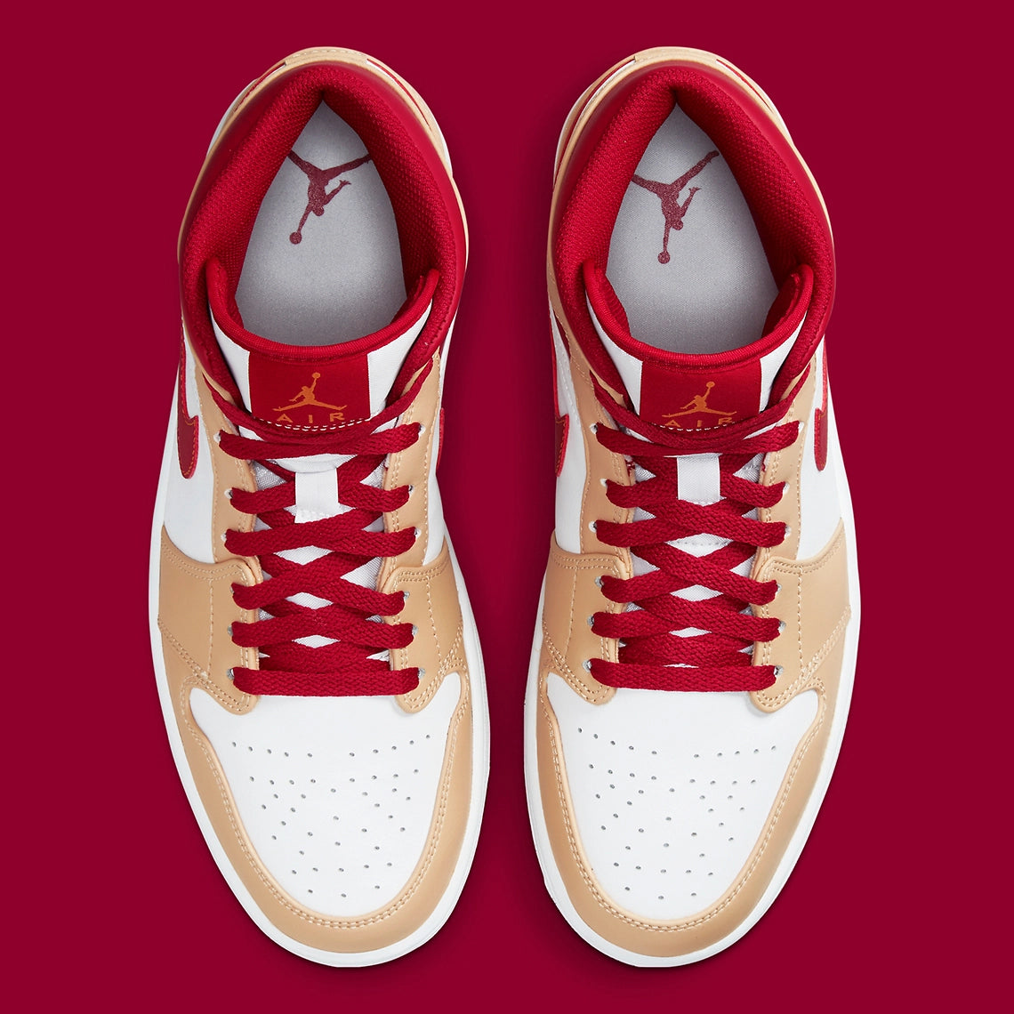 Air Jordan 1 Mid Light Cardinal Curry