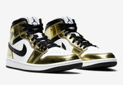 Air Jordan 1 Mid Metallic Gold Black White