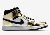 Air Jordan 1 Mid Metallic Gold Black White