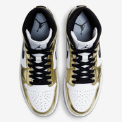 Air Jordan 1 Mid Metallic Gold Black White