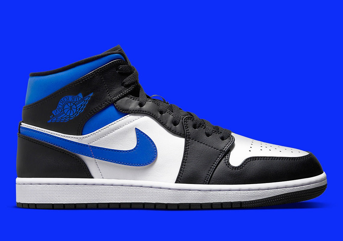 Air Jordan 1 Mid White Black Racer Blue