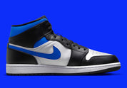 Air Jordan 1 Mid White Black Racer Blue