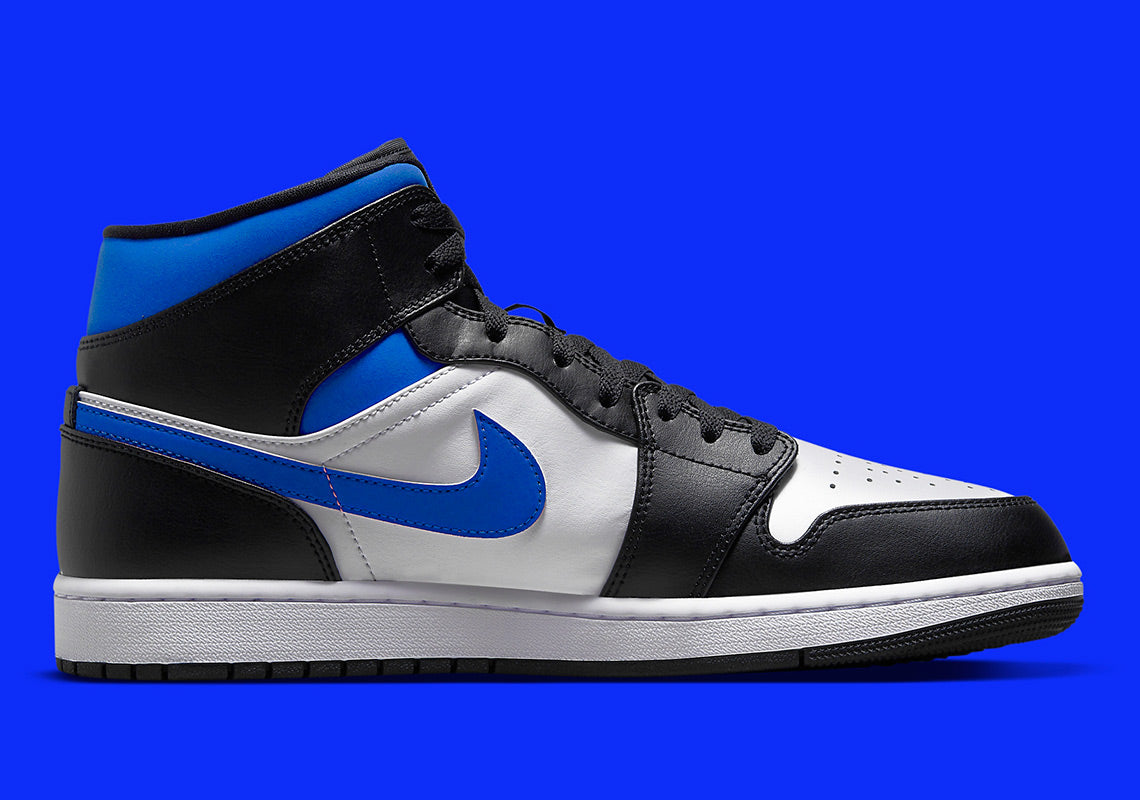 Air Jordan 1 Mid White Black Racer Blue