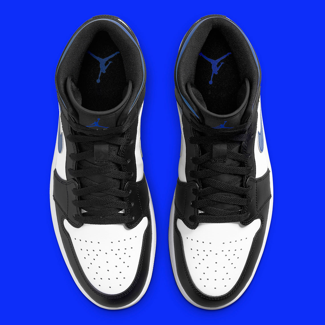 Air Jordan 1 Mid White Black Racer Blue