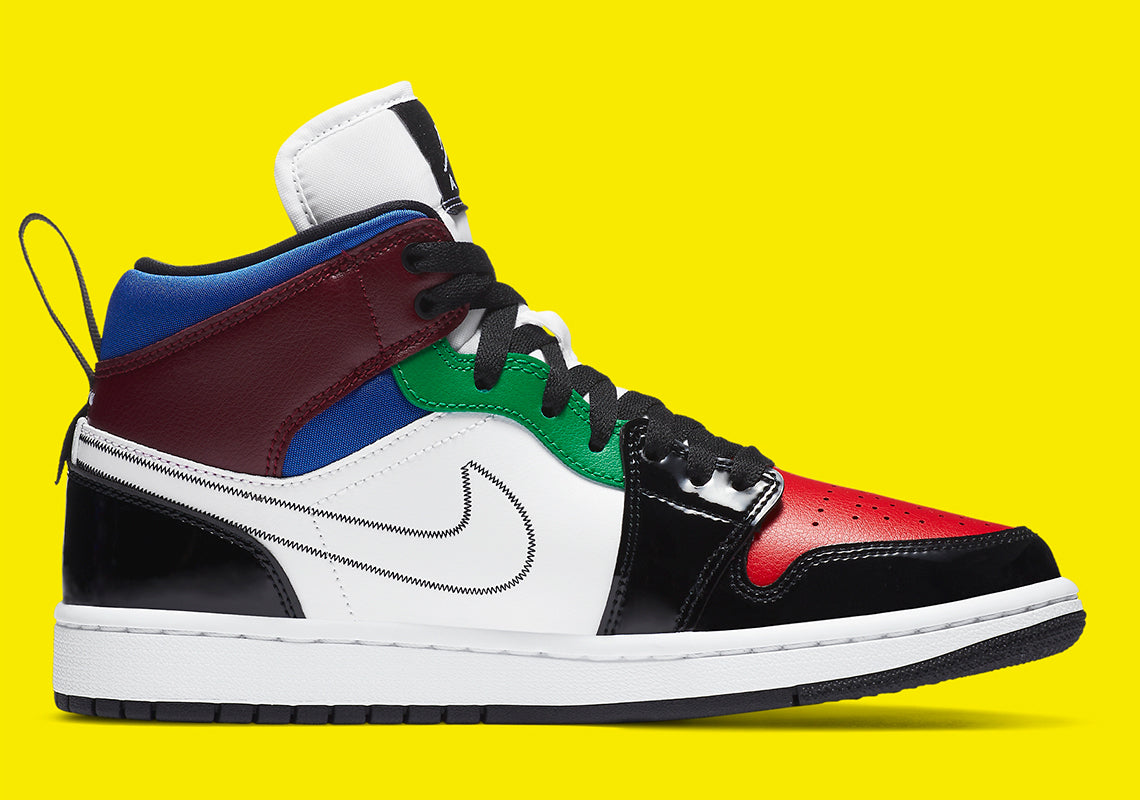 Jordan 1 Mid SE Black White Multi-Color