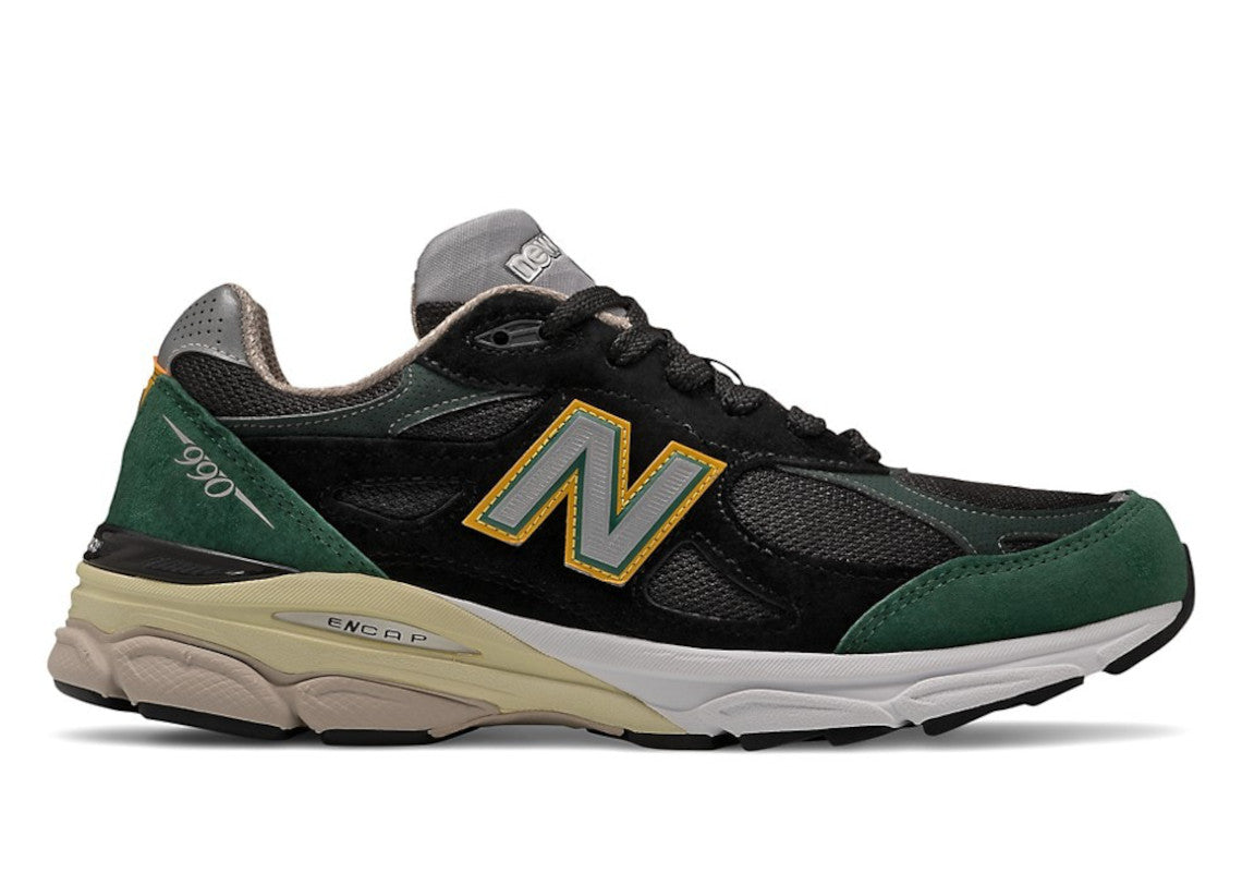 New Balance 990v3 Black Green Yellow