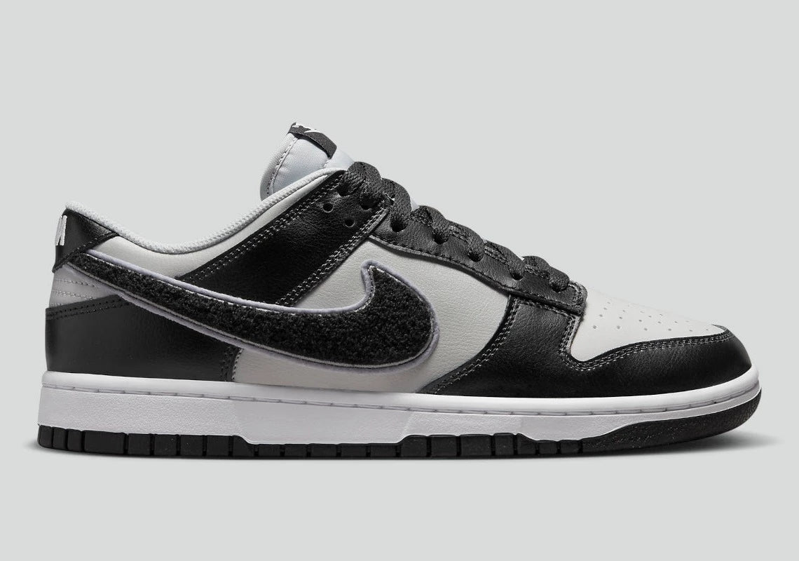 Nike Dunk Low Chenille Swoosh Black Grey