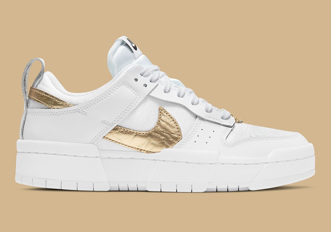 Nike Dunk Low Disrupt White Metallic Gold