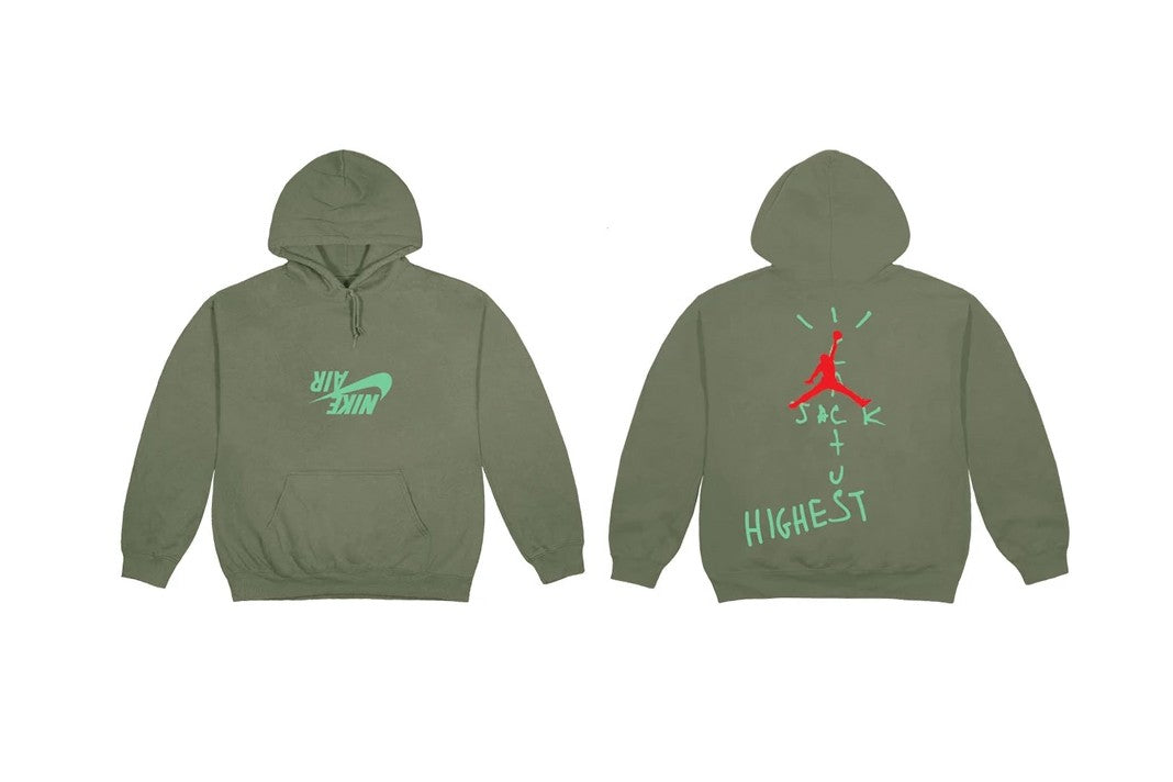 Travis Scott Jordan Cactus Jack Highest Hoodie Olive 1 support multimédia sur 1