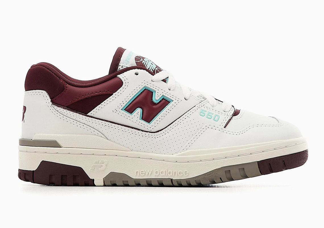 New Balance 550 burgundy Cyan