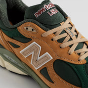 New Balance 990v3 MiUSA Tan Green