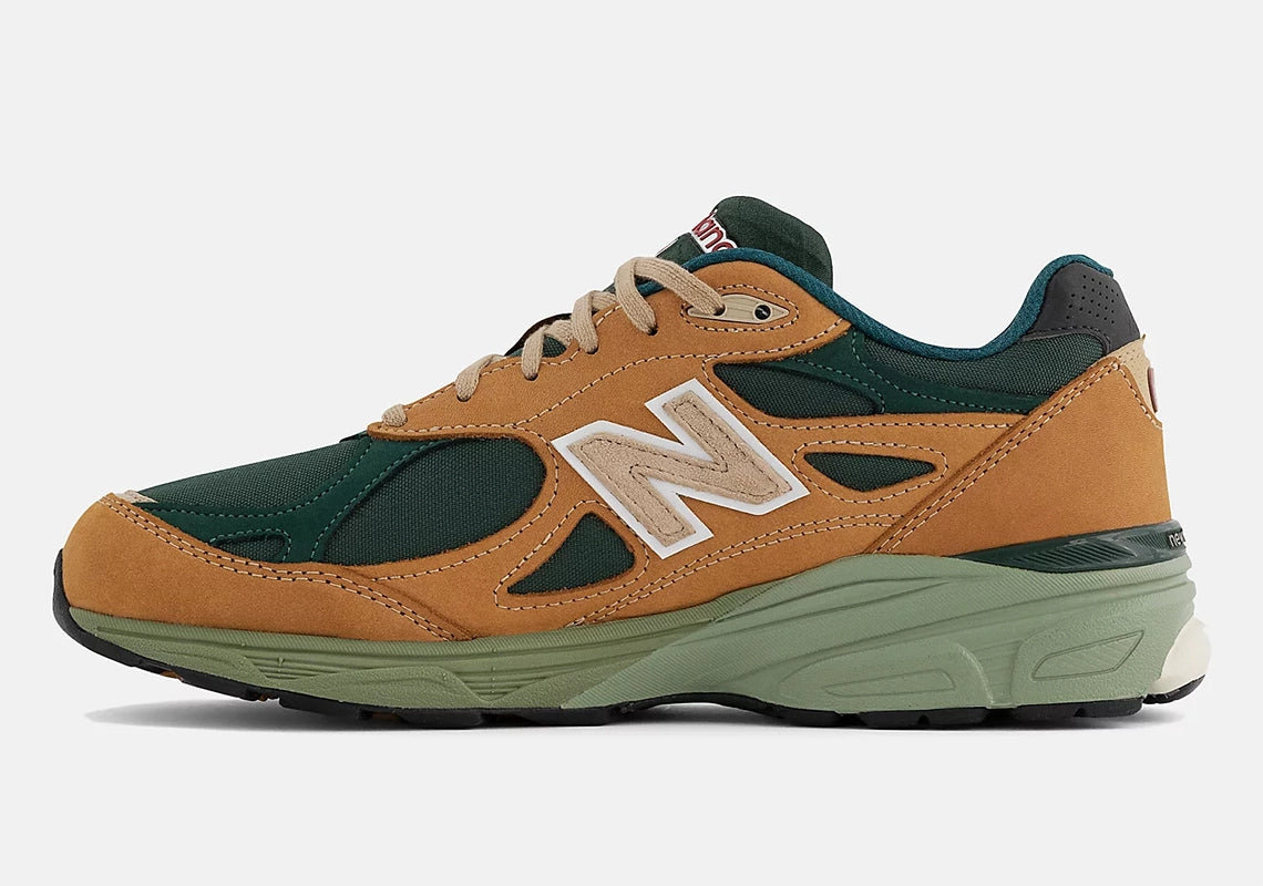 New Balance 990v3 MiUSA Tan Green