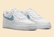 Nike Air Force 1 Low '07 Essential White Worn Blue Paisley